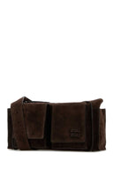 Miu Miu Dark Brown Suede Utilitaire Crossbody Bag