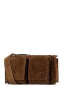 Miu Miu Brown Suede Utilitaire Crossbody Bag