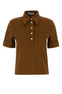 Miu Miu Brown Jersey Polo Shirt