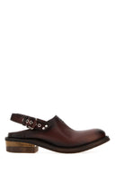 Miu Miu chocolade lederen foute pantoffels