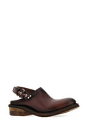 Miu Miu chocolade lederen foute pantoffels