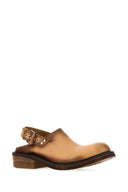 Miu Miu Camel Leather Foule Slippers