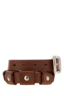 Miu Miu Brown Leather Bracelet