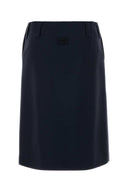 Miu Miu Navy Blue Mohair Blend Skirt