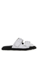 Moschino White Leather Slippers