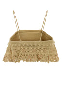 Isabel Marant Beige Crochet Oraviel Crop Top