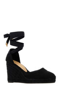 Castaner Black Canvas Carina Wedges