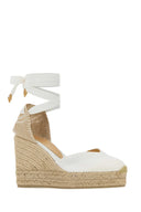 Castaner White Canvas Chiara Wedges