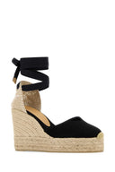 Castaner Black Canvas Chiara Wedges