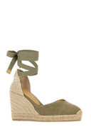 Castaner Sage Green Canvas Chiara Wedges