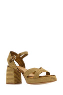 Castaner Gold Fabric Vallita Sandals