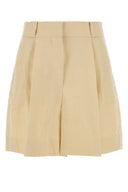 Blaze Pastel Yellow Linen Blend Shorts