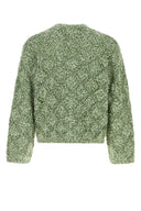 Sefr Melange Green Wool Blend Oversize Abain Cardigan