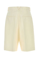 Bottega Veneta Ivory Cotton Blend Bermuda Shorts