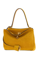Balenciaga Mustard Suede Small Rodeo Handbag
