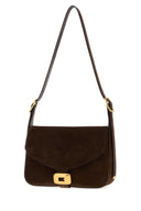 Balenciaga Dark Brown Suede Medium Clicca Shoulder Bag