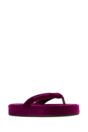 Balenciaga Purple Velvet Jet Lag Thong Slippers