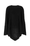 Balenciaga Black Stretch Viscose Blend Cape