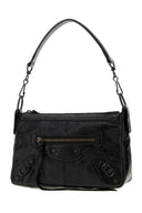 Balenciaga Black Leather Mini Le City Moto Shoulder Bag
