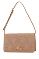 Valentino Garavani Antiqued Pink Leather V Logo Signature Shoulder Bag