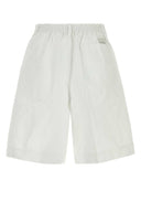Nine In The Morning White Cotton Otto Bermuda Shorts