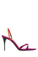 Saint Laurent Two Tone Satin Justify Sandals