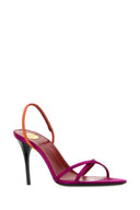 Saint Laurent Two Tone Satin Justify Sandals