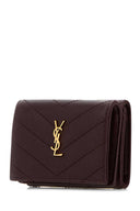 Saint Laurent Plum Leather Wallet