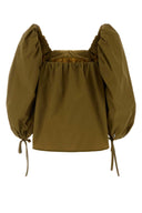 Saint Laurent Olive Green Jersey Blouse