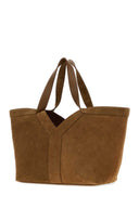 Saint Laurent Camel Suede Shopping Bag