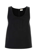 Saint Laurent Black Satin Top
