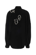Dries Van Noten Black Jersey Oversize Casia Shirt