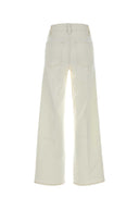 Frame White Stretch Denim Le Slim Palazzo Jeans