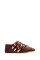 Chloe Burgundy Leather Susan Ballerinas