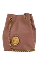 Chloe Antiqued Pink Leather Horse Medal Bucket Bag