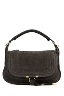 Chloe Dark Brown Suede Small Marcie Shoulder Bag