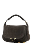 Chloe Dark Brown Suede Small Marcie Shoulder Bag