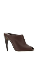 Alexander Mcqueen Brown Leather Mules