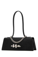 Alexander Mcqueen Black Leather Jewelled Shoulder Bag