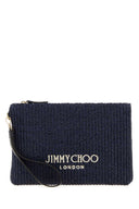 Jimmy Choo Midnight Blue Raffia Clutch