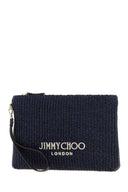 Jimmy Choo Midnight Blue Raffia Clutch