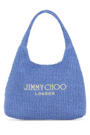 Borsa shopping da spiaggia in rafia azzurra Jimmy Choo