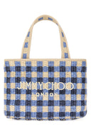 Jimmy Choo Embroidered Raffia Mini Beach Handbag