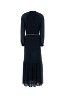 Michael By Michael Kors Navy Blue Crepe Shirt Dress