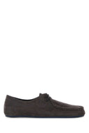 Jil Sander Dark Grey Suede Lace Up Shoes