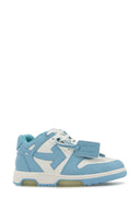 Off White Two Tone Leather Out Of Office Sneakers