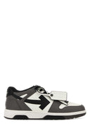 Off White Two Tone Leather Out Of Office Sneakers