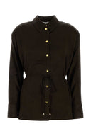 Ganni Brown Satin Shirt
