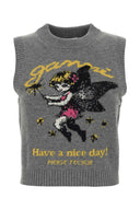 Ganni Grey Wool Blend Vest