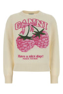 Ganni Ivory Wool Blend Sweater